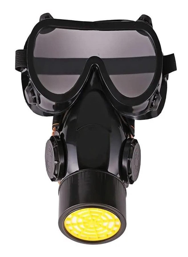 MEZON قناع تنفس MEZON للحماية من الغبار مع نظارات واقية، قناع تنفس مزود بخرطوشة فلتر واحدة مع نظارات واقية - Image 3